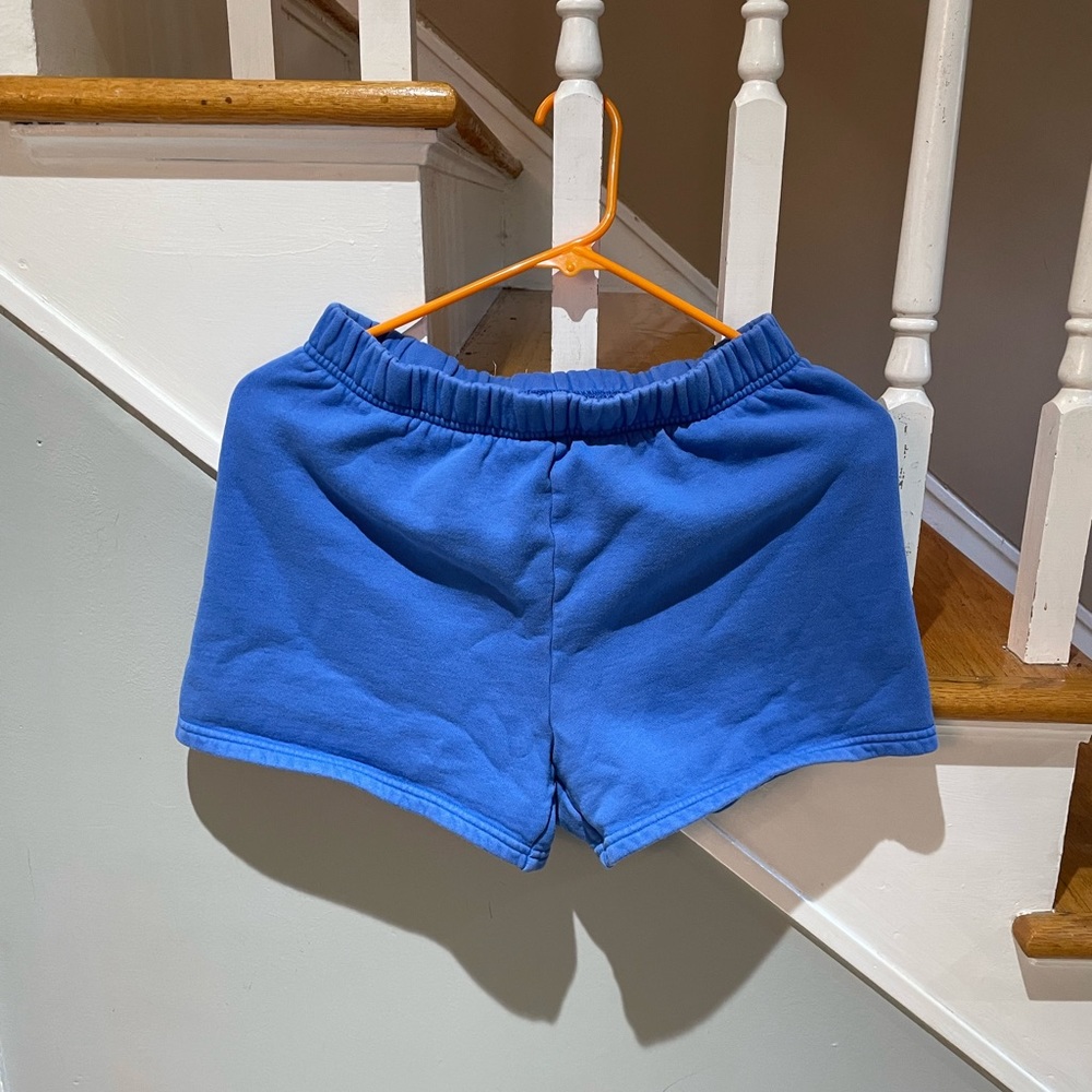 Aritzia TNA Cozy Fleece Blue High-Rise Shorts